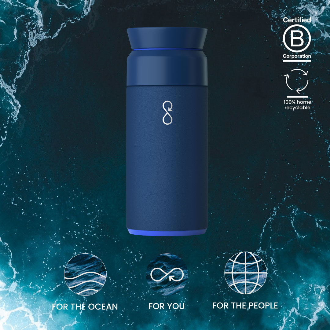 Ocean Bottle Brew Flask 350ml - Ocean Blue