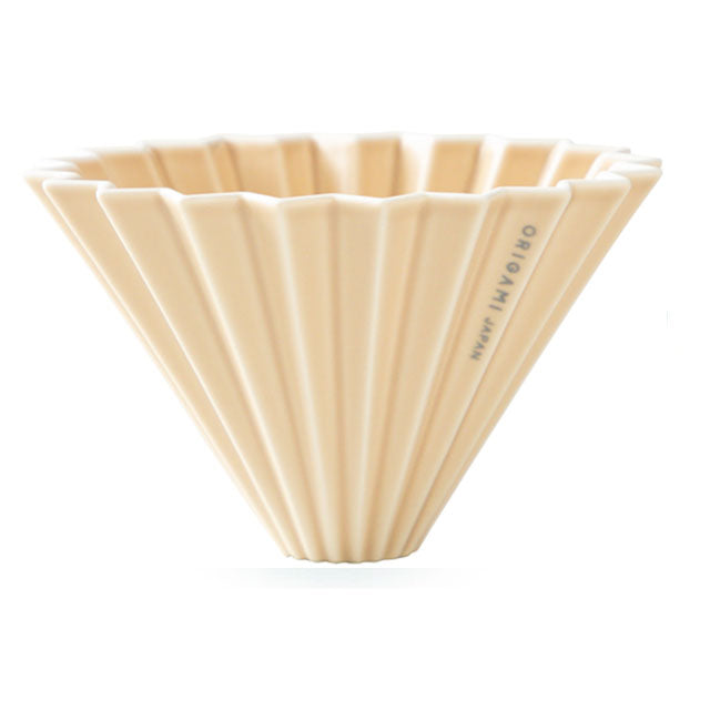 Origami Ceramic Medium Coffee Dripper - Matte Beige