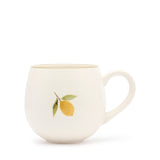Sophie Allport Lemons 500ml stoneware mug with yellow lemon illustration and olive-green rim