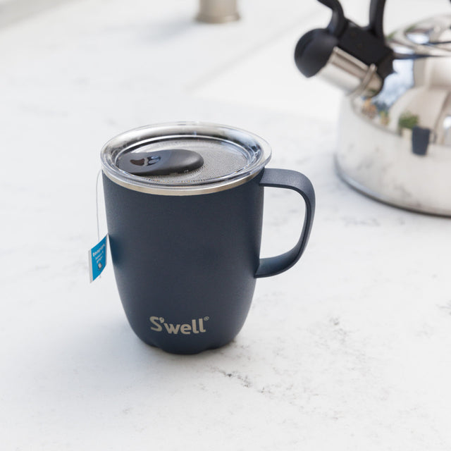 S'well Stainless Steel Travel Mug with Handle 350ml - Azurite, Redber Coffee