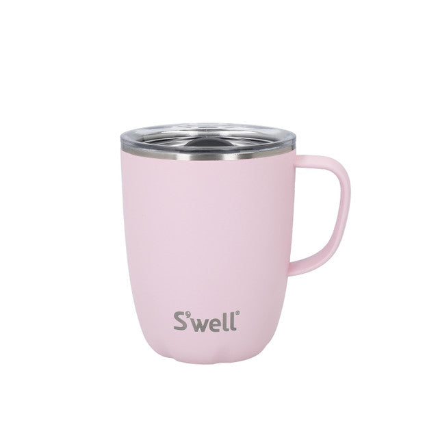 S'well Stainless Steel Travel Mug with Handle 350ml - Pink Topaz, Redber Coffee