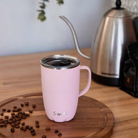 S'well Stainless Steel Travel Mug with Handle 350ml - Pink Topaz