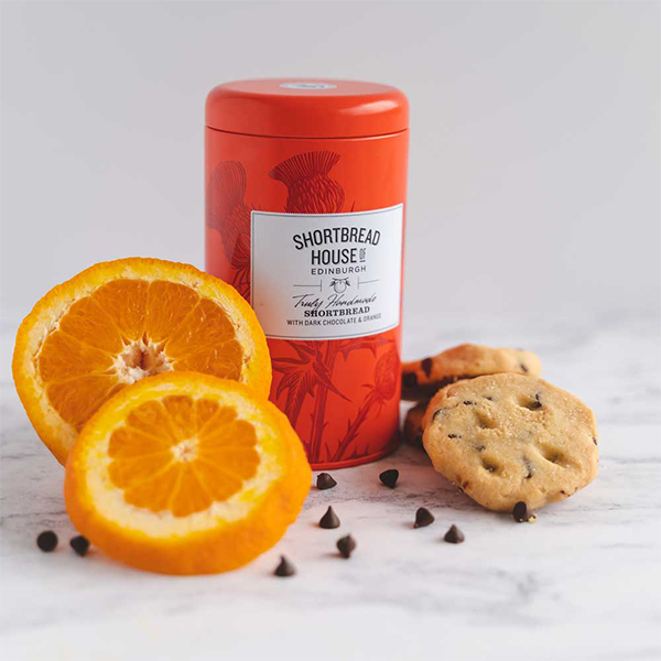 Shortbread House of Edinburgh - Handmade Shortbread Biscuits with Dark Chocolate & Orange 140g