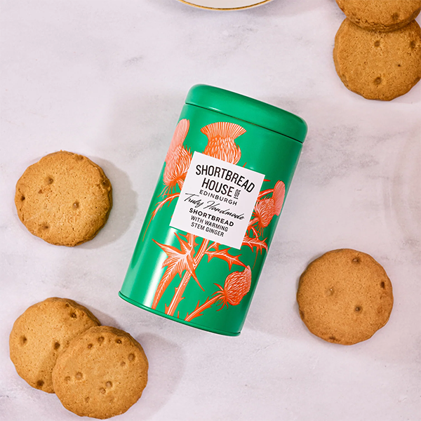 Shortbread House of Edinburgh - Handmade Shortbread Biscuits with Warming Stem Ginger 140g