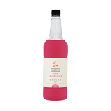 1-litre bottle of Simply Syrup Pink Lemonade Cooler with vibrant pink label, ideal for crafting refreshing summer drinks, cocktails, and mocktails in cafés or at home.