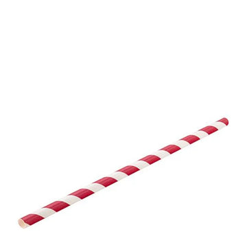 Straws - Paper - Red Stripe - Case of 250 | Redber Coffee