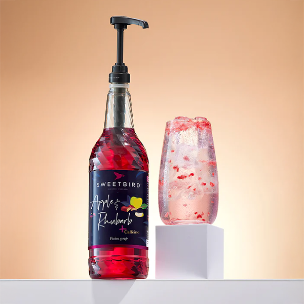 Sweetbird Apple and Rhubarb Fusion Syrup with Caffeine  1L