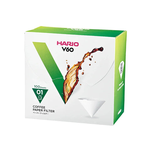 Hario V60 01 White Paper Filters – 100 Pack Boxed