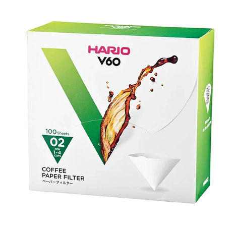 Hario V60 02 White Paper Filters – 100 Pack Boxed