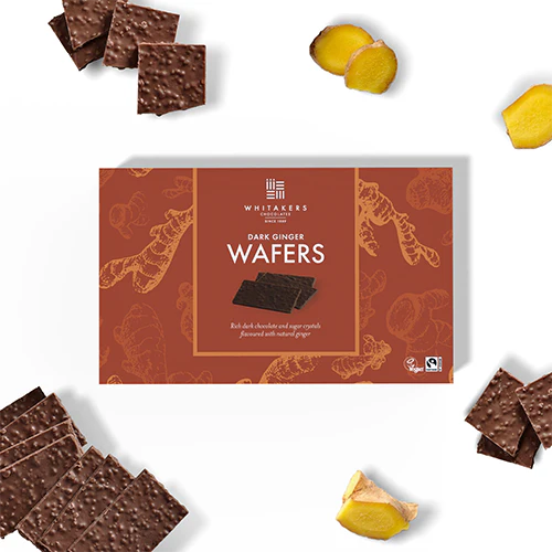 Whitakers Dark Chocolate Ginger Wafer Thins 150g