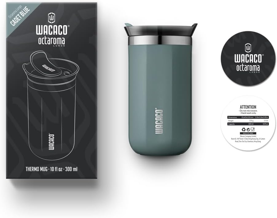 Wacaco Octaroma Lungo Vacuum Insulated Mug 300ml - Cadet Blue