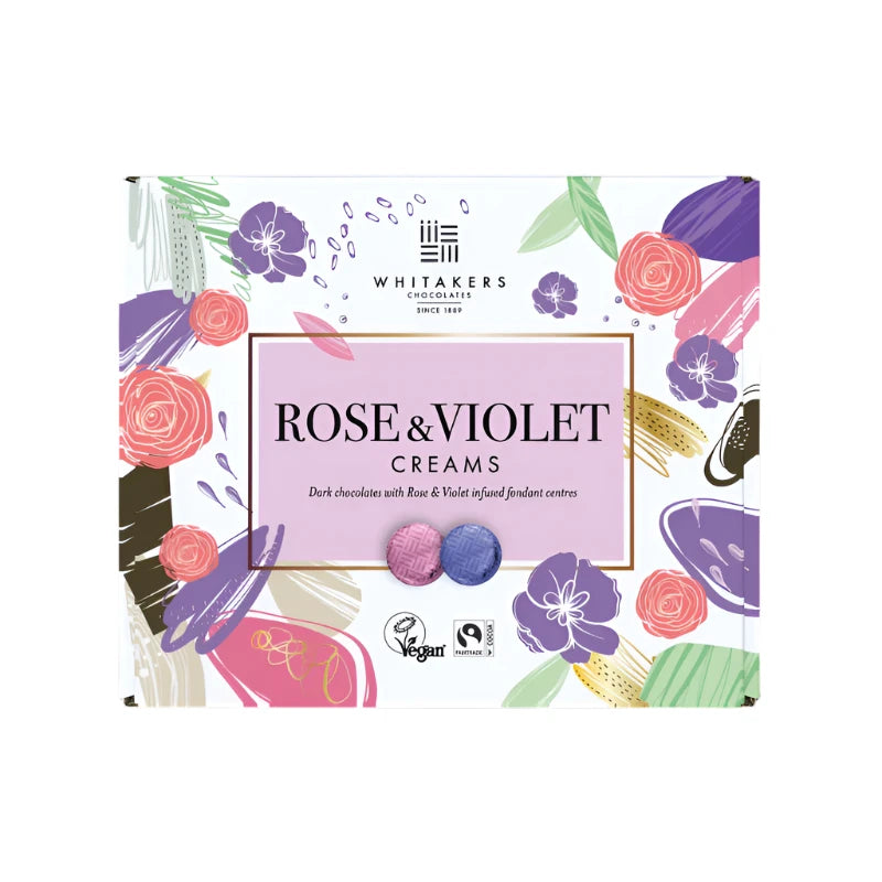 Whitakers Rose & Violet Fondant Cream Chocolates | Vegan Gift Box ...