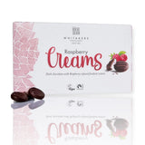 Box of Whitaker's Raspberry Creams chocolates on a white background