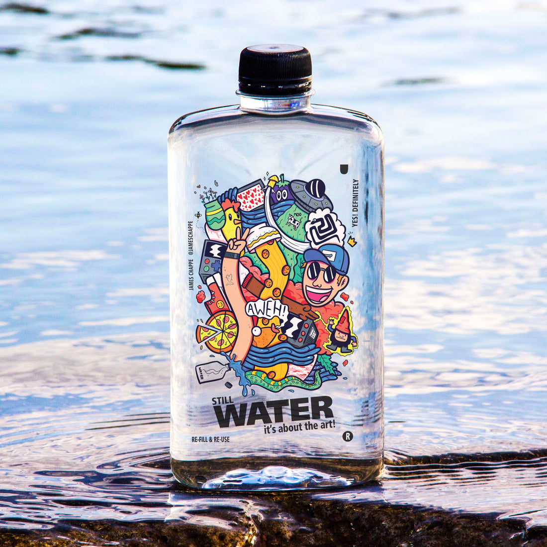 Yes! Definitely Bottled Water 500ml Featuring Design by James Chappe