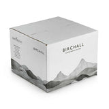 A box of Birchall Imporient English Breakfast Tea with a mountainous landscape graphic in the design.