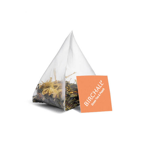 Birchall Enveloped Prism Tea Bags 200pcs - Green Tea & Peach