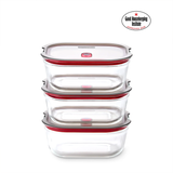 Black+Blum Glass Food Containers Set Of 3 Medium - Grey / Red