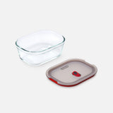 Black+Blum Glass Food Containers Set Of 3 Extra-Small - Grey / Red