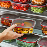 Black+Blum Glass Food Containers Set Of 4 - Grey / Red