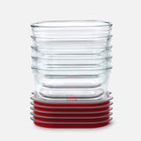 Black+Blum Glass Food Containers Set Of 5 Small - Grey / Red