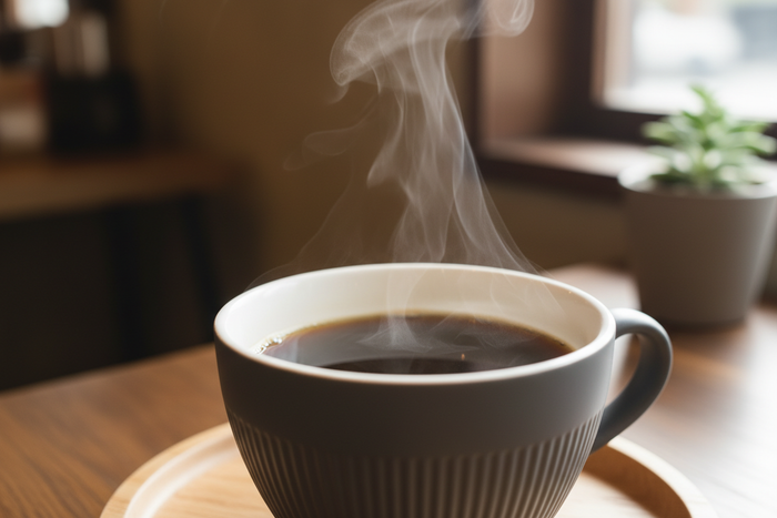 black coffee little steam