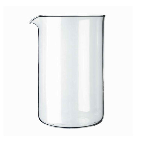 Bodum 1512-10 clear glass spare beaker with pouring spout, 12 cup 1.5 litre, on a white background