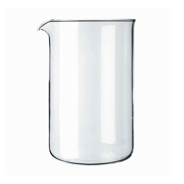 Bodum 1512-10 clear glass spare beaker with pouring spout, 12 cup 1.5 litre, on a white background