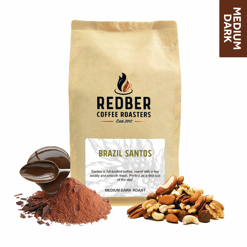 Brazil Santos Medium-Dark Roast Coffee - Smooth & Balanced | Redber Coffee