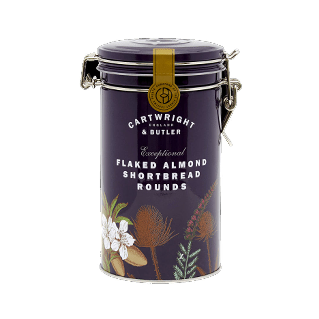 Cartwright & Butler Flaked Almond Shortbread Rounds Tin 200g