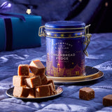 Cartwright & Butler Gingerbread Fudge tin in a festive kitchen setting