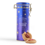 Open Cartwright & Butler Mince Pie Stuffed Cookies tin with two cookies
