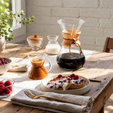 Chemex CM-6A 6 Cup coffee maker on a breakfast table