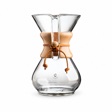 Chemex CM-6A 6 Cup Classic glass coffee maker with wooden collar