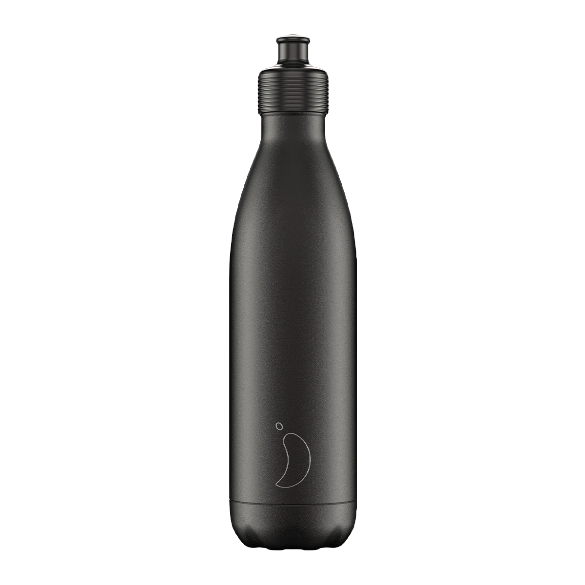 Chilly's Vacuum Insulated Stainless Steel 750ml Sports Drinking Bottle  - Monochrome Black