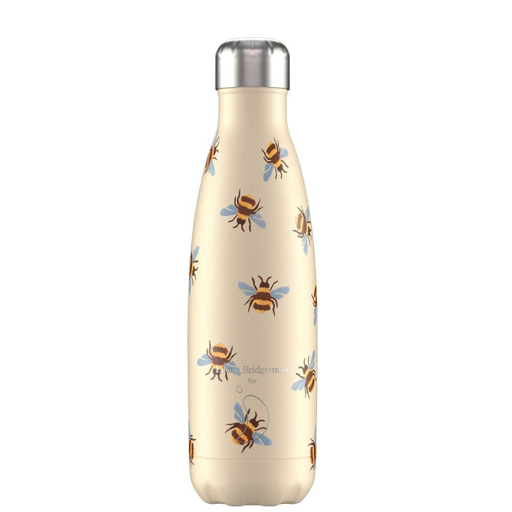 Chilly's Vacuum Insulated Stainless Steel 500ml Drinking Bottle - Emma Bridgewater Bumblebee Blue Wing