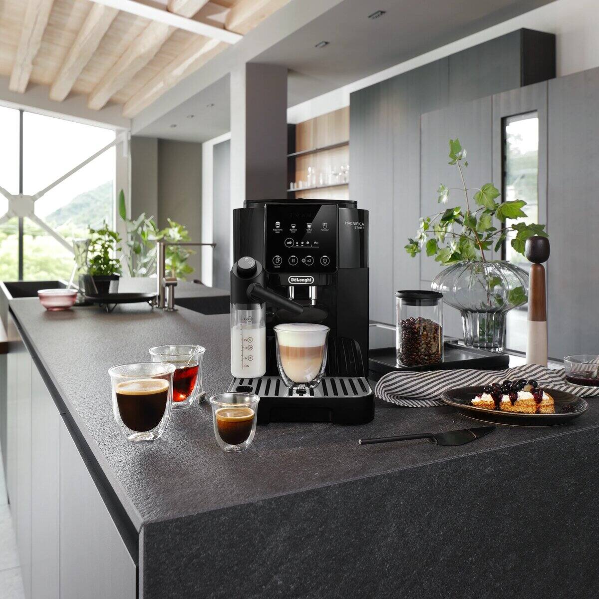 Delonghi Magnifica Start Milk ECAM220.60.B bean to cup coffee machine - detail view