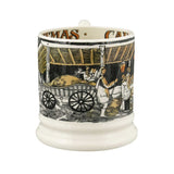 Emma Bridgewater Christmas Carolling 1/2 Pint Mug – side view showing the cart and carol singers