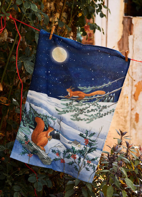 Emma Bridgewater Midnight Squirrel Tea Towel front view