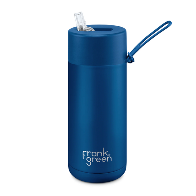 Frank Green 16oz/475ml Ceramic Reusable Bottle - Deep Ocean Blue