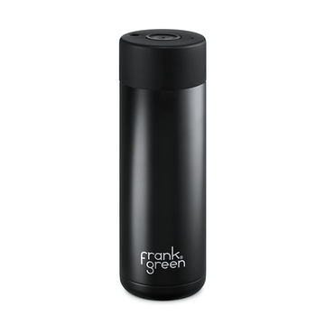 Frank Green 20oz/595ml Ceramic Reusable Bottle with Button Lid - Midnight Black