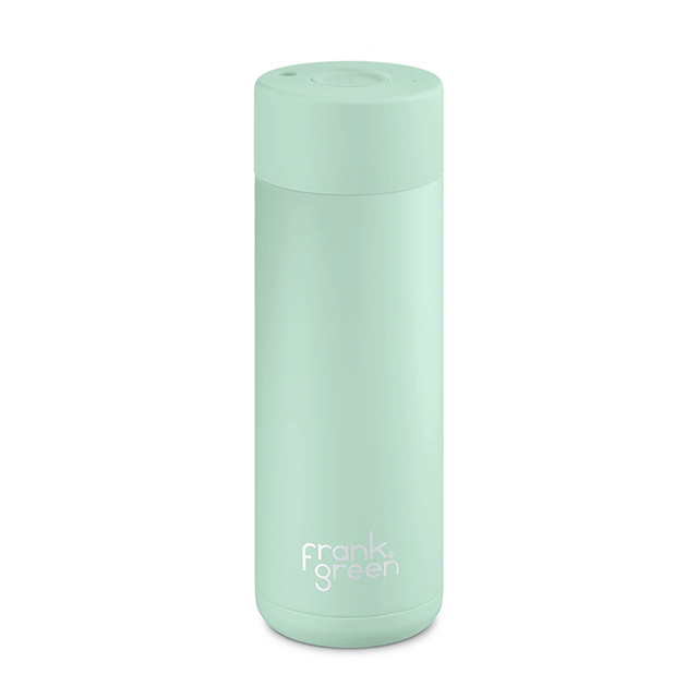 Frank Green 20oz/595ml Ceramic Reusable Bottle with Button Lid - Mint Gelato