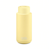 Frank Green 34oz/1005ml Ceramic Reusable Bottle With Button Lid - Buttermilk