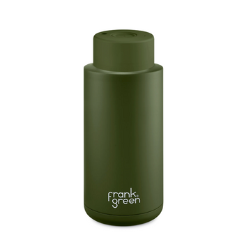 Frank Green 34oz/1005ml Ceramic Reusable Bottle With Button Lid - Khaki