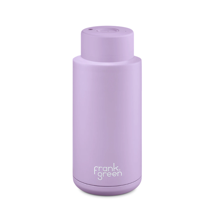 Frank Green 34oz/1005ml Ceramic Reusable Bottle With Button Lid - Lilac Haze