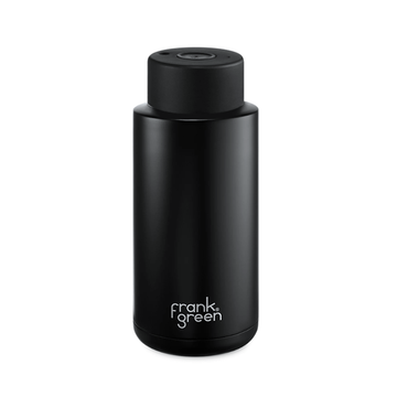 Frank Green 34oz/1005ml Ceramic Reusable Bottle With Button Lid - Midnight Black