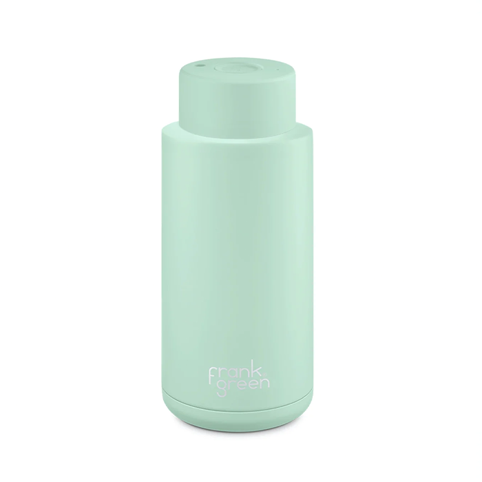 Frank Green 34oz/1005ml Ceramic Reusable Bottle With Button Lid - Mint Gelato