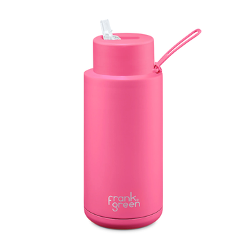 Frank Green 34oz/1005ml Ceramic Reusable Bottle - Neon Pink