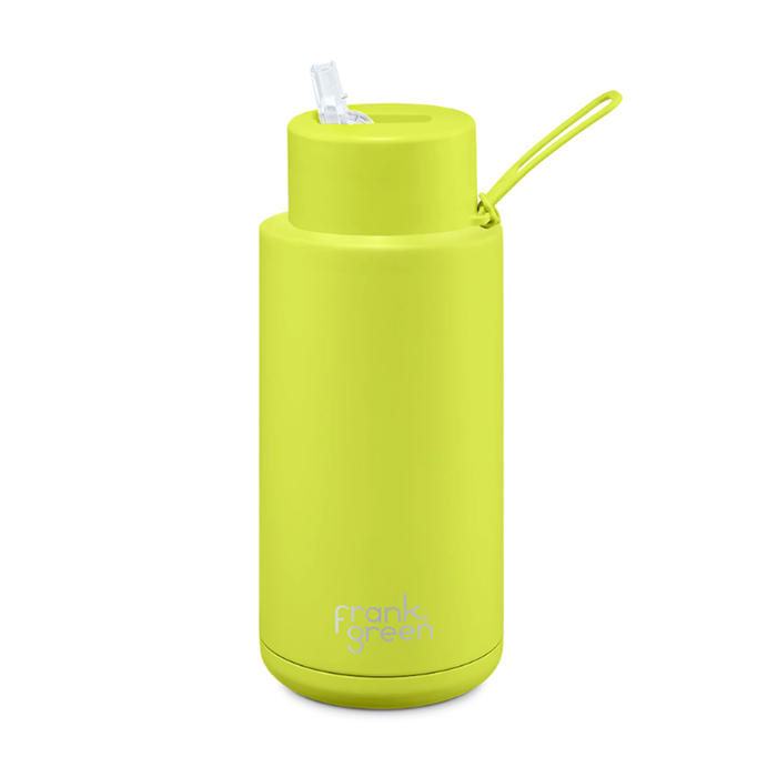 Frank Green 34oz/1005ml Ceramic Reusable Bottle - Neon Yellow