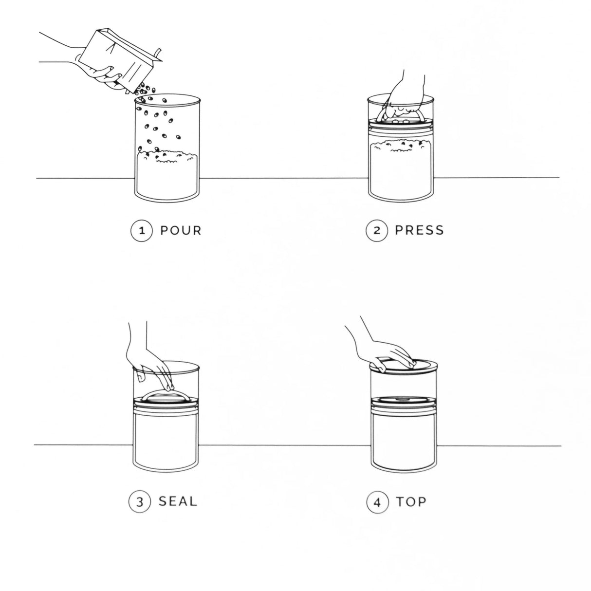 Airscape Coffee Bean Canister Large 1kg - Black | Redber Coffee