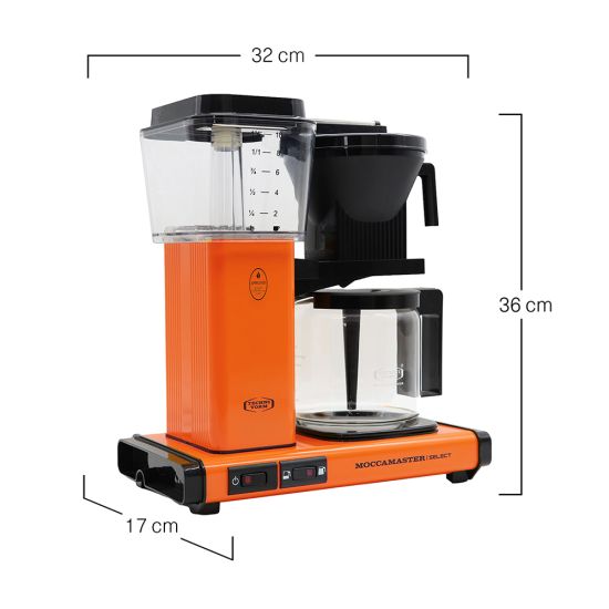 Moccamaster KBG Select Filter Coffee Machine Orange Drip Coffee